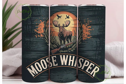 Moose Whisper 20oz Tumbler Wrap Sublimation PixelChick 