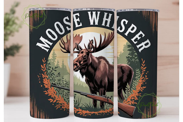 Moose Whisper 20oz Tumbler Wrap Sublimation PixelChick 