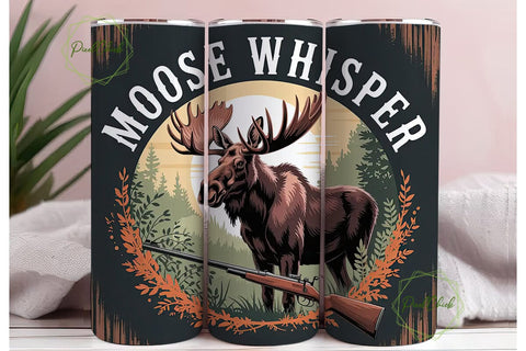 Moose Whisper 20oz Tumbler Wrap Sublimation PixelChick 