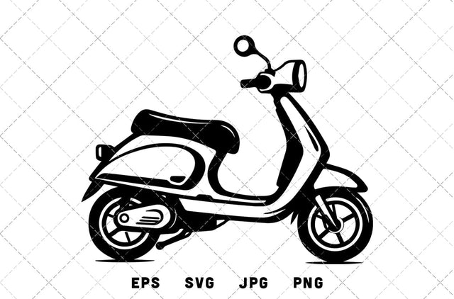 Moped Vector Graphics - JPG, SVG, PNG, EPS - Digital Download with Commercial License for Cricut, Silhouette, Scan N Cut Crafting SVG Loveleen Kaur 