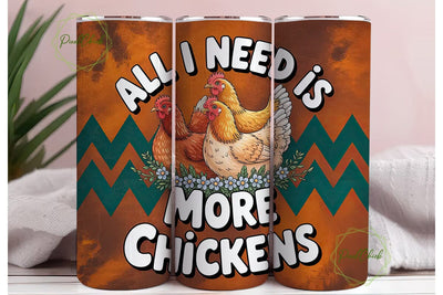 More Chickens 20oz Tumbler Wrap Sublimation PixelChick 