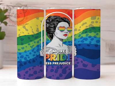 More Pride Less Prejudice Rainbow Tumbler Wrap, Less Prejudice Wrap, Rainbow Pride Tumbler, LGBT Sublimation Design, 20oz Pride Wrap, Equality Tumbler, Pride Quote Tumbler Sublimation Lara' s Designs 