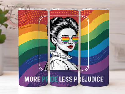 More Pride Less Prejudice Rainbow Tumbler Wrap, Less Prejudice Wrap, Rainbow Pride Tumbler, LGBT Sublimation Design, 20oz Pride Wrap, Equality Tumbler, Pride Quote Tumbler Sublimation Lara' s Designs 