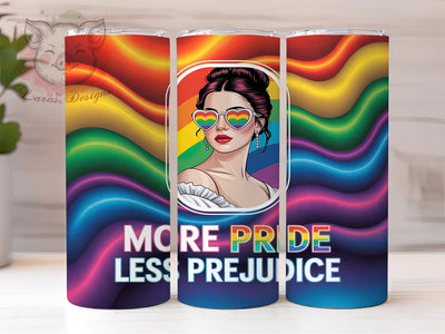 More Pride Less Prejudice Rainbow Tumbler Wrap, Less Prejudice Wrap, Rainbow Pride Tumbler, LGBT Sublimation Design, 20oz Pride Wrap, Equality Tumbler, Pride Quote Tumbler Sublimation Lara' s Designs 