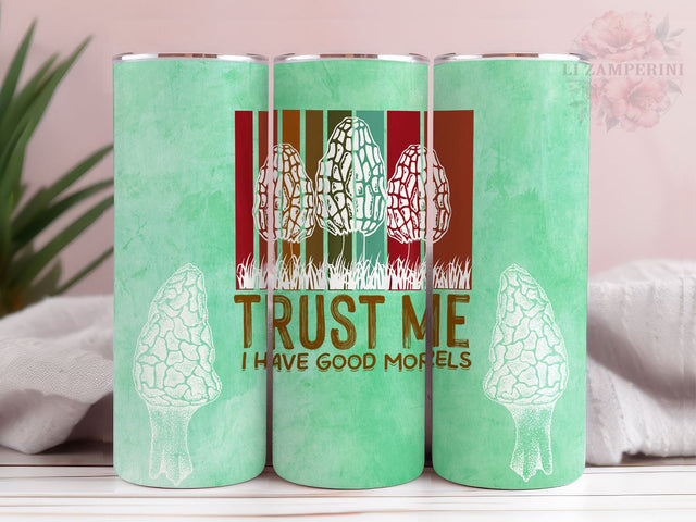 Morels Mushrooms 20oz Tumbler Wrap PNG, Morels Tumbler Png, Straight & Tapered Tumbler Wrap, Instant Digital Download Sublimation Li Zamperini 