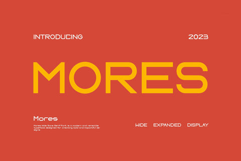 Mores - Modern Wide Sans Serif Font studioalmeera 