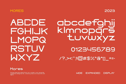 Mores - Modern Wide Sans Serif Font studioalmeera 