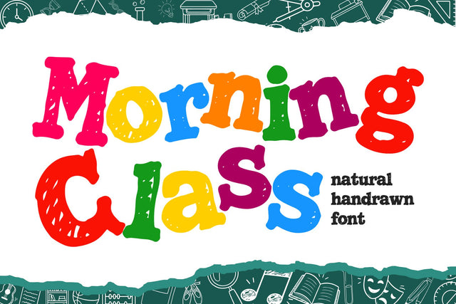 Morning Class - Playful hand-drawn Display Font Font Mozzatype 