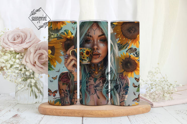 Morning coffee tumbler wrap, tumbler sublimation, beautiful tumbler design for tumbler 20 oz & 30oz skinny tumbler with png digital download Sublimation sassyprint 
