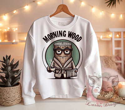Morning Wood, Funny PNG, Sublimation Design, Humor Graphic, Gift for Him, Coffee Lover, Rustic Decor, Adult Humor Sublimation Lara' s Designs 
