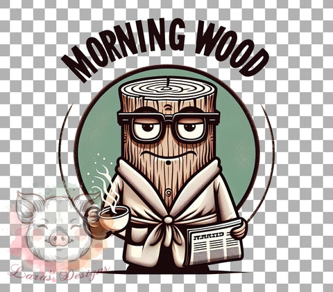 Morning Wood, Funny PNG, Sublimation Design, Humor Graphic, Gift for Him, Coffee Lover, Rustic Decor, Adult Humor Sublimation Lara' s Designs 