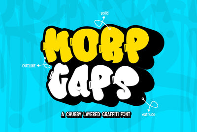 Morp Caps - A Chubby Layered Graffiti Font Font Mozzatype 