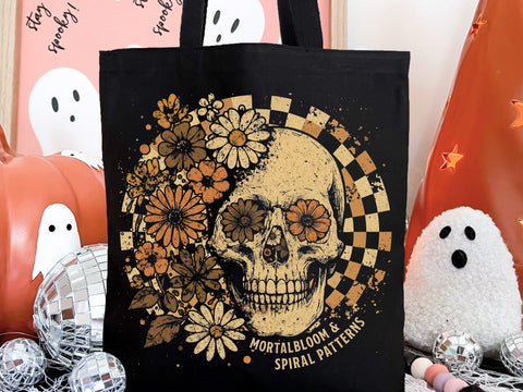 Mortal Bloom Skull PNG, Floral Gothic Skull Design SVG DesignDestine 