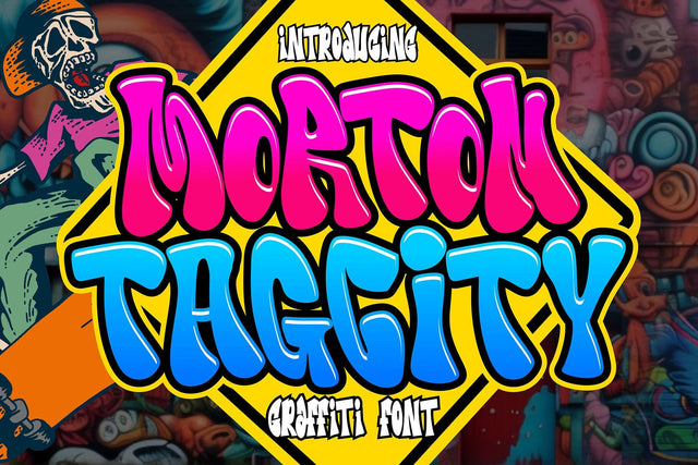 Morton Tagcity - Graffiti Font Font Mozzatype 