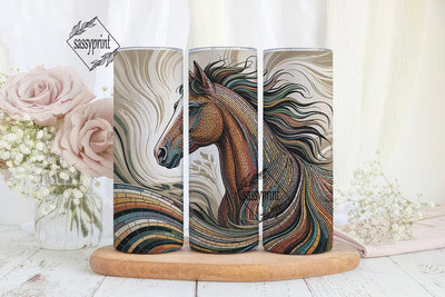 Mosaic Horse 20oz Tumbler Wrap Sublimation sassyprint 