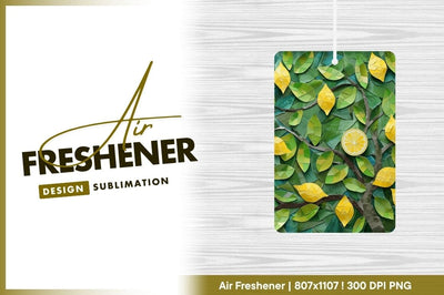 Mosaic Lemon Tree with Yellow Lemons Green Leaves and a Lemon Slice Sublimation Regulrcrative 