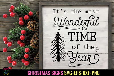 Most Wonderful Time of the Year- Christmas SVG I Holiday SVG SVG Happy Printables Club 