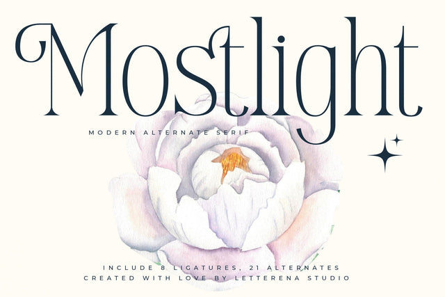 Mostlight - Modern Alternate Serif Font Letterena Studios 