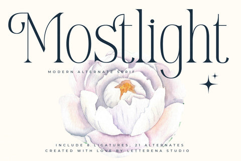 Mostlight - Modern Alternate Serif Font Letterena Studios 