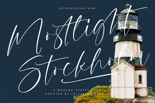 Mostlight Stockholm - Modern Script Font Font Letterena Studios 