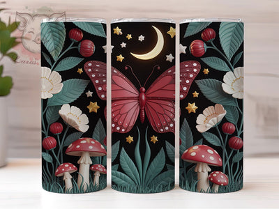 Moth Floral Gothic Dark Academia Tumbler, Dark Academia Cup Wrap, Botanical 20Oz Sublimation, Vintage Moth Drinkware, Gothic Floral Tumbler, Nature Inspired Mug, Aesthetic Botanical Cup Sublimation Lara' s Designs 