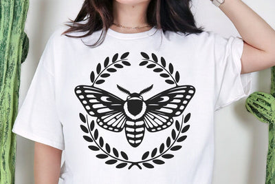 Moth SVG File, Moth Wreath SVG, Moth Cut File, Mystical SVG File, Witchy svg, Moth Wreath Cut File, Leaves svg, Leaf svg, Mystical File SVG DesignDestine 