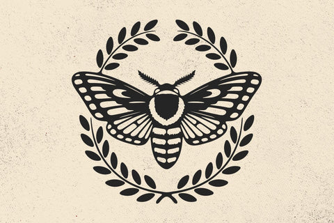 Moth SVG File, Moth Wreath SVG, Moth Cut File, Mystical SVG File, Witchy svg, Moth Wreath Cut File, Leaves svg, Leaf svg, Mystical File SVG DesignDestine 