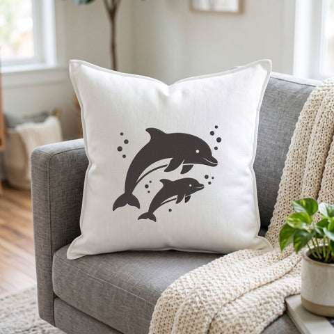 Mother and Baby Dolphins Embroidery Design – Dolphin Family Ocean Animal Machine Embroidery File Embroidery/Applique DESIGNS PatternFeed8 