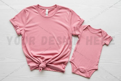 Mother and baby matching pink t-shirt set Mock Up Photo Regulrcrative 