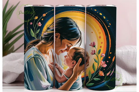 Mother and Child Tumbler Wrap Sublimation PixelChick 