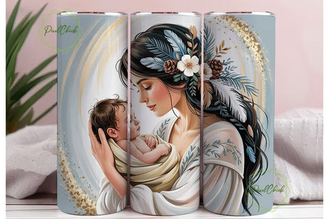 Mother and Child Tumbler Wrap Sublimation PixelChick 