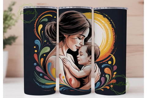 Mother and Child Tumbler Wrap Sublimation PixelChick 