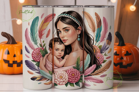 Mother and Child Tumbler Wrap Sublimation PixelChick 