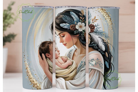 Mother and Child Tumbler Wrap Sublimation PixelChick 