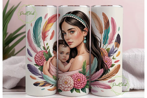 Mother and Child Tumbler Wrap Sublimation PixelChick 