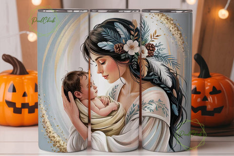 Mother and Child Tumbler Wrap Sublimation PixelChick 