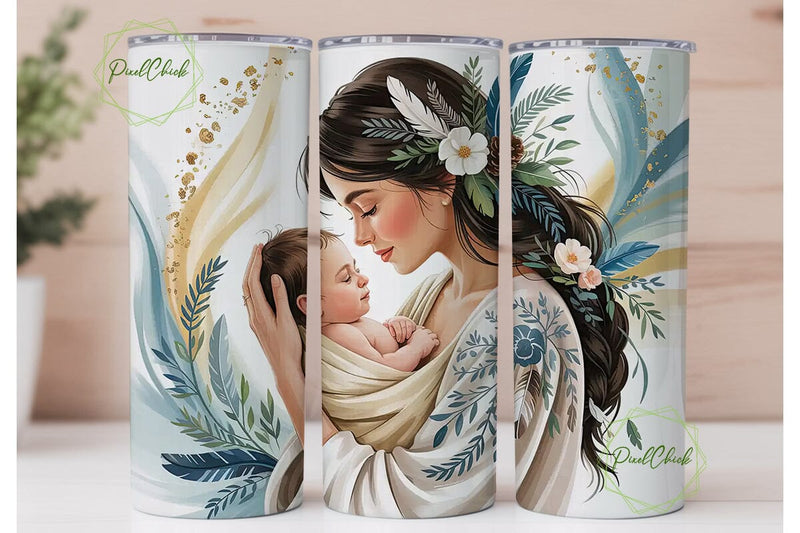 Mother and Child Tumbler Wrap Sublimation PixelChick 