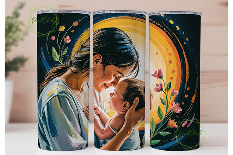 Mother and Child Tumbler Wrap Sublimation PixelChick 