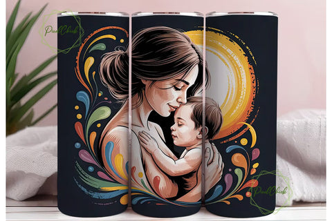 Mother and Child Tumbler Wrap Sublimation PixelChick 