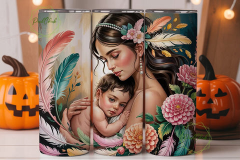 Mother and Child Tumbler Wrap Sublimation PixelChick 