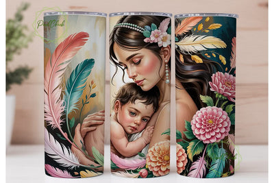 Mother and Child Tumbler Wrap Sublimation PixelChick 
