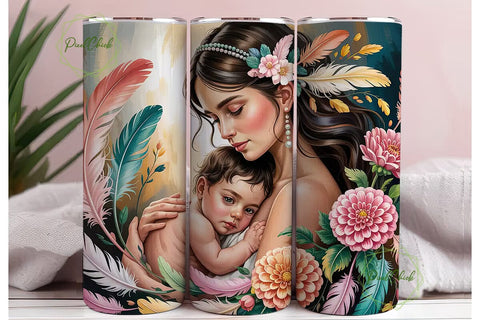 Mother and Child Tumbler Wrap Sublimation PixelChick 