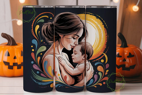 Mother and Child Tumbler Wrap Sublimation PixelChick 