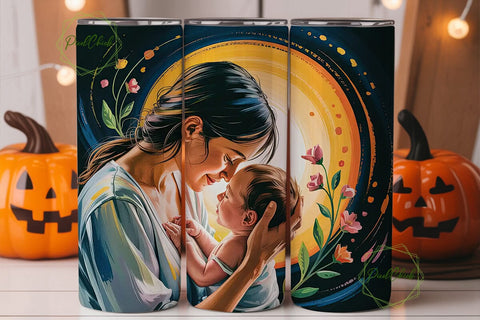 Mother and Child Tumbler Wrap Sublimation PixelChick 