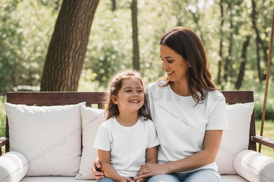 Mother and daughter t-shirt mockup design Mock Up Photo Regulrcrative 