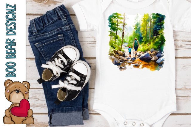 Mother and Son Great Outdoors Sublimation Sublimation Boo Bear Designz 