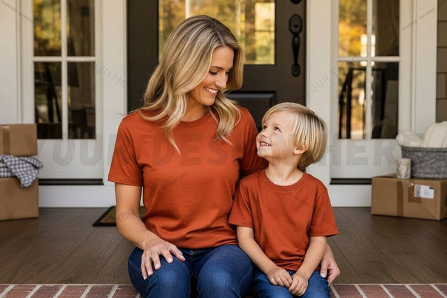 Mother and son matching t-shirt mockup Mock Up Photo Regulrcrative 