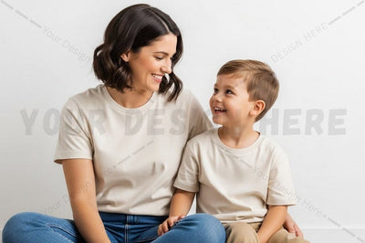 Mother and son matching t-shirt set Mock Up Photo Regulrcrative 