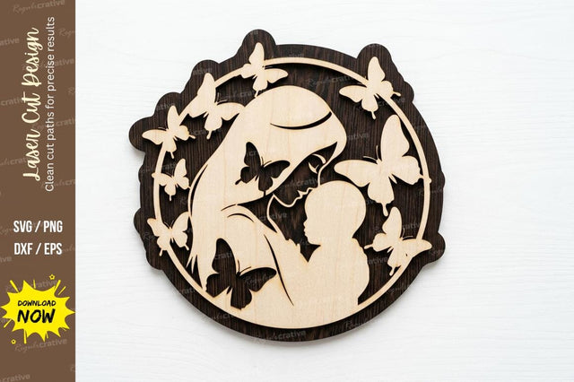 Mother Baby Moon Art laser cut svg File SVG Regulrcrative 