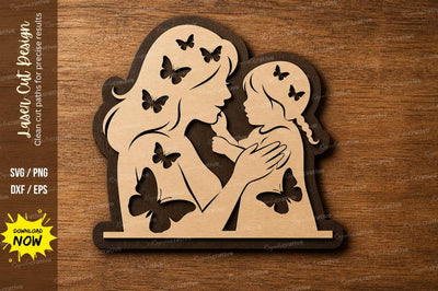 Mother Child Love Art laser cut svg File SVG Regulrcrative 